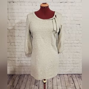Dalia Beige neck bow sweater dress tunic